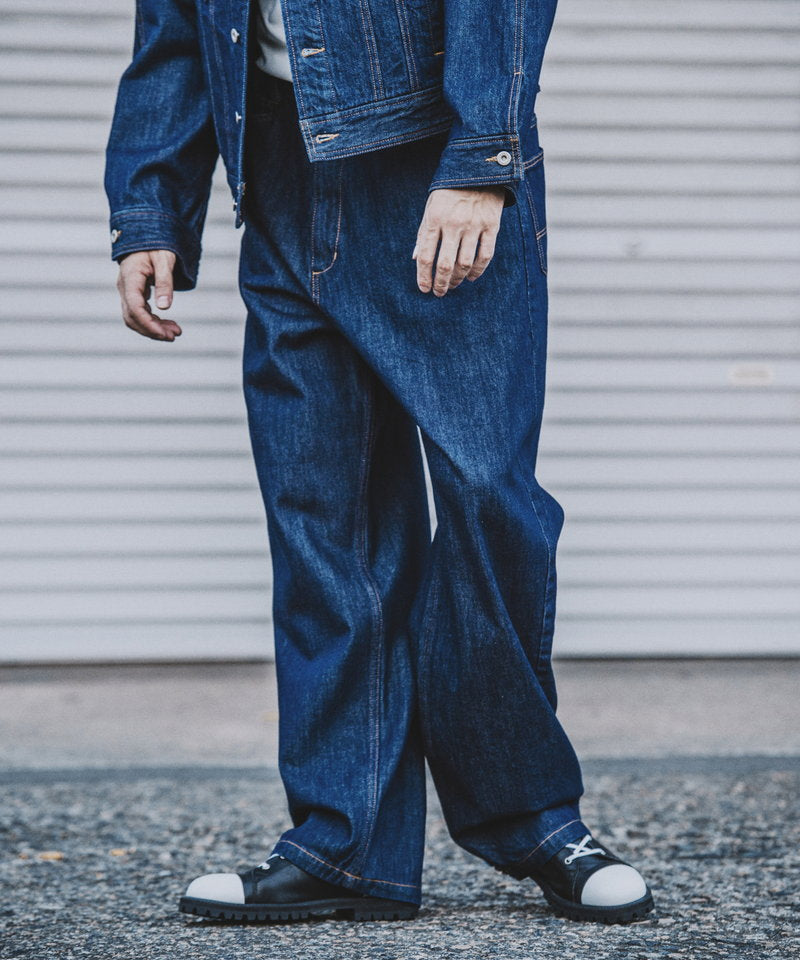 ハイウエストデニムワイドPT