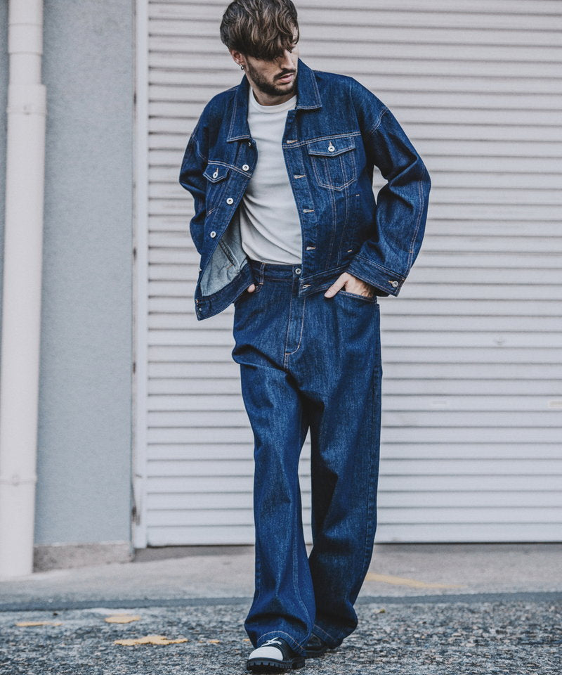 ハイウエストデニムワイドPT