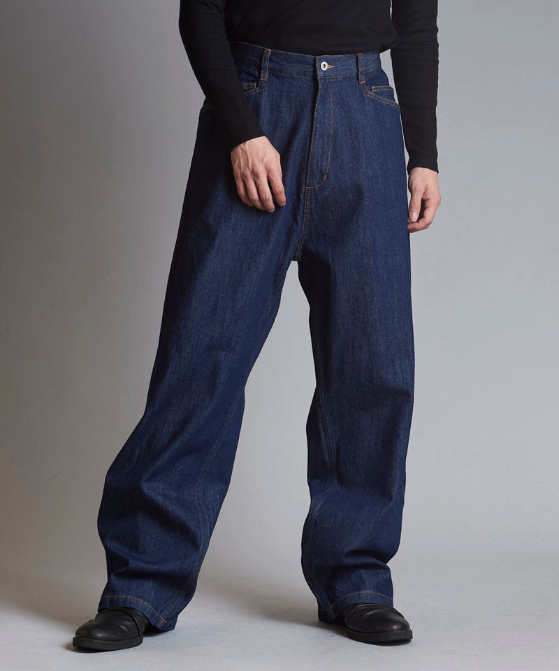 ハイウエストデニムワイドPT