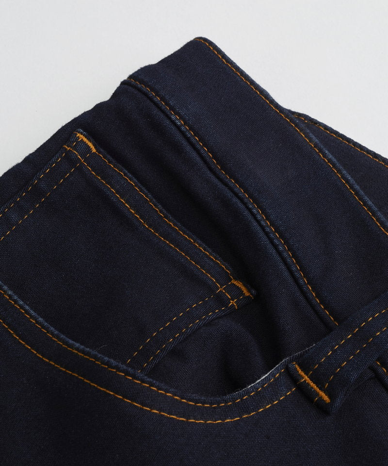 Stretch denim warm skinny pants