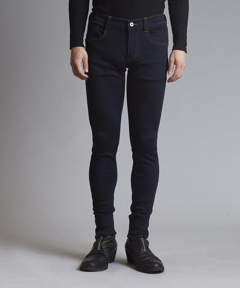 Stretch denim warm skinny pants