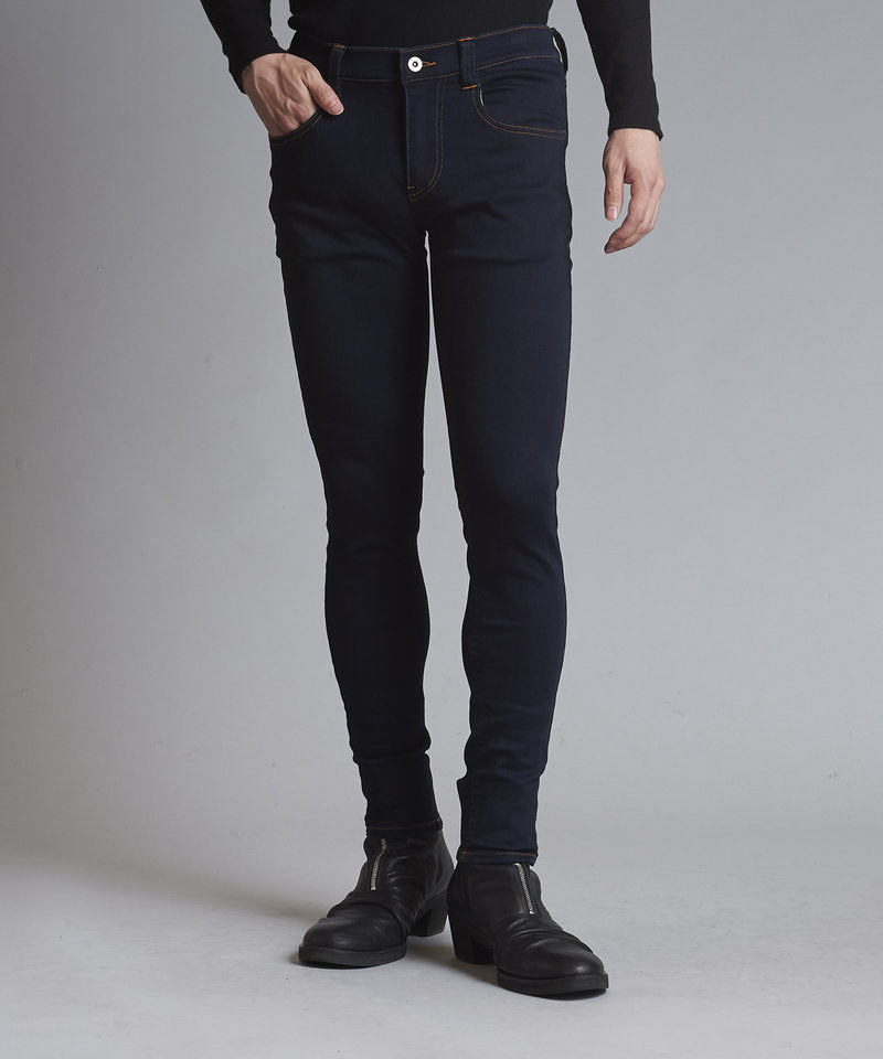 Stretch denim warm skinny pants