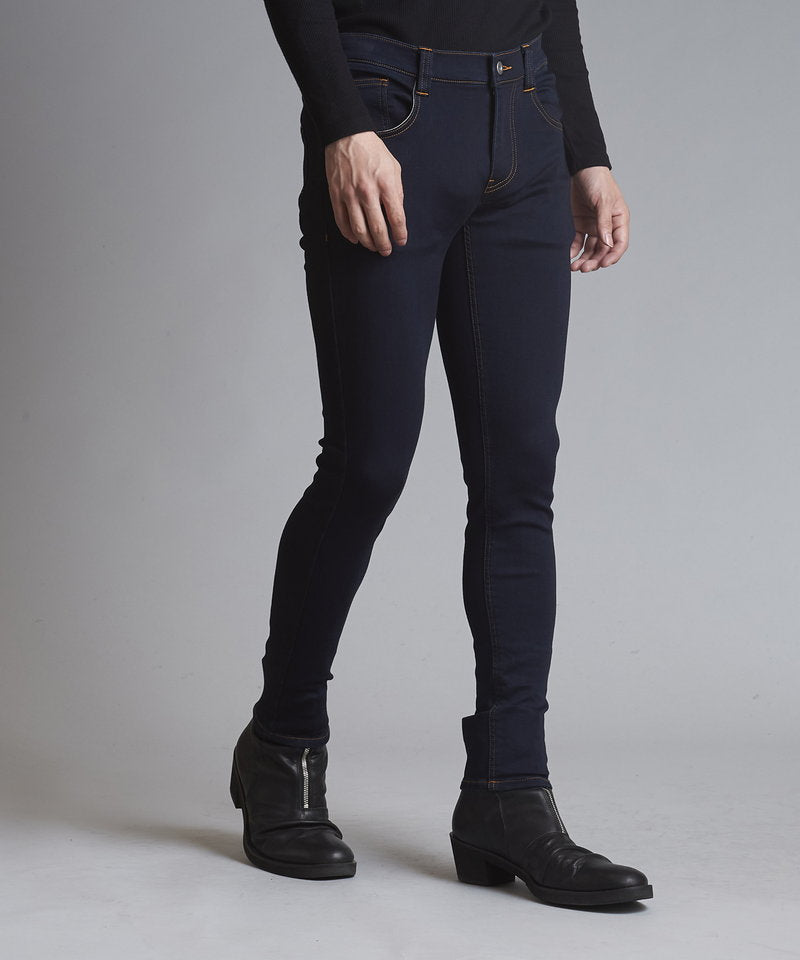 Stretch denim warm skinny pants