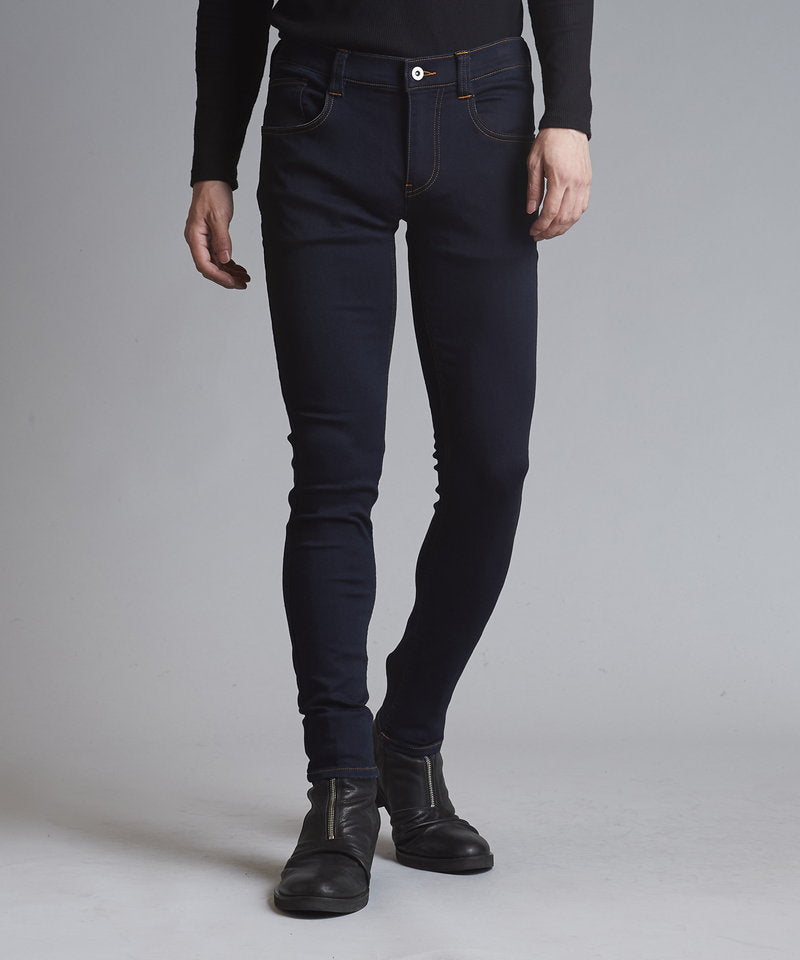 Stretch denim warm skinny pants