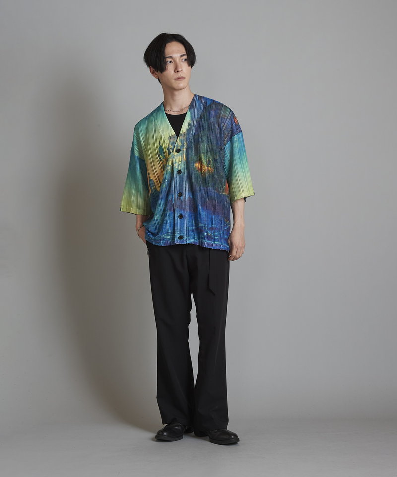 All-over pattern sheer knit CD