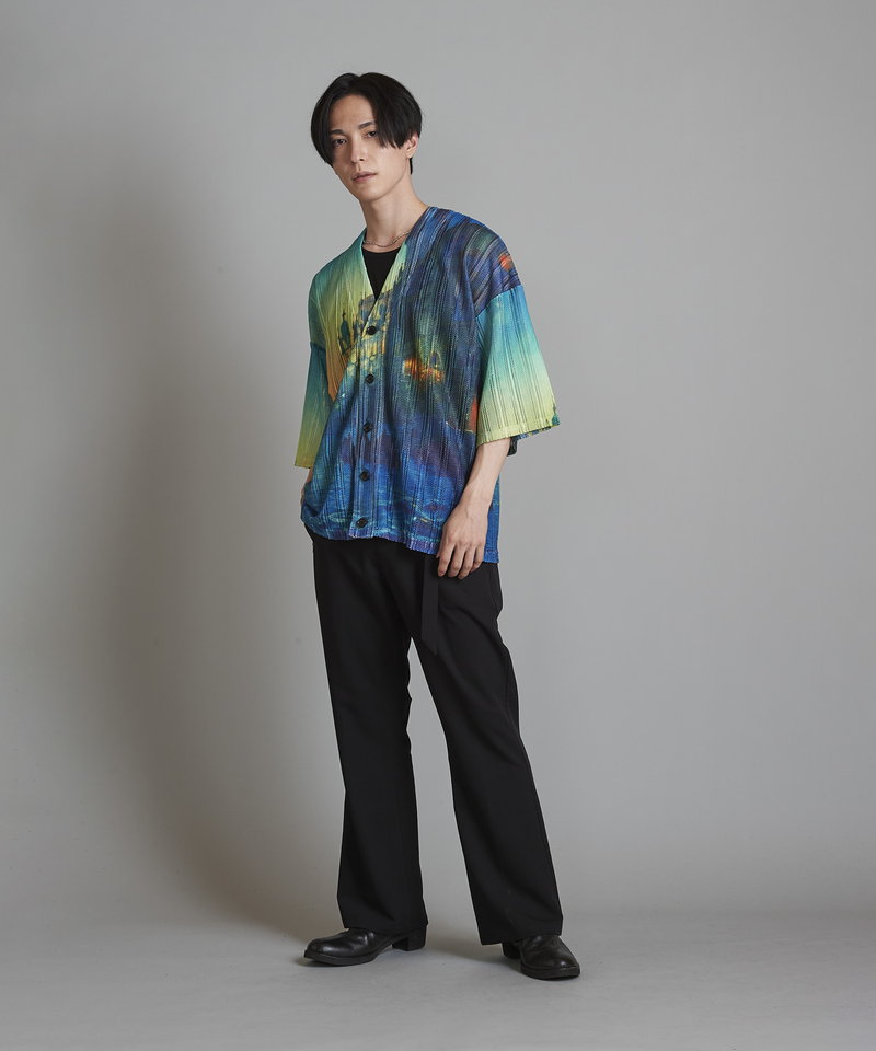 All-over pattern sheer knit CD