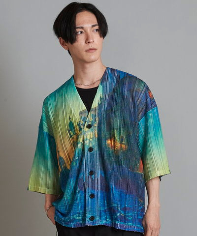 All-over pattern sheer knit CD