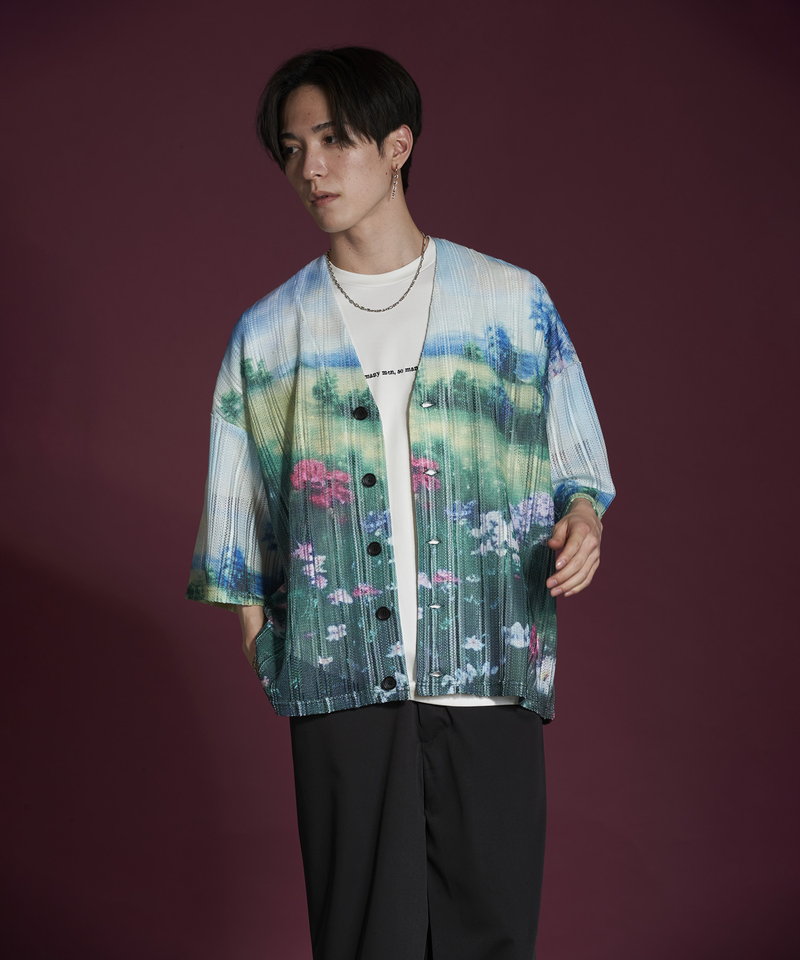 All-over pattern sheer knit CD