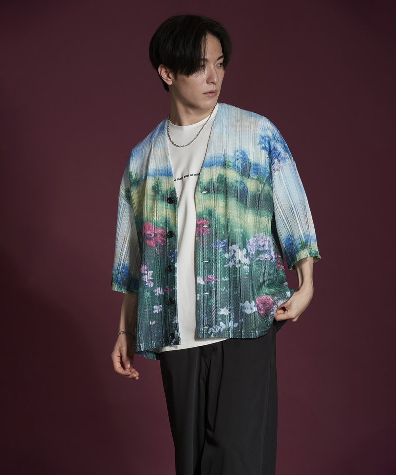 All-over pattern sheer knit CD