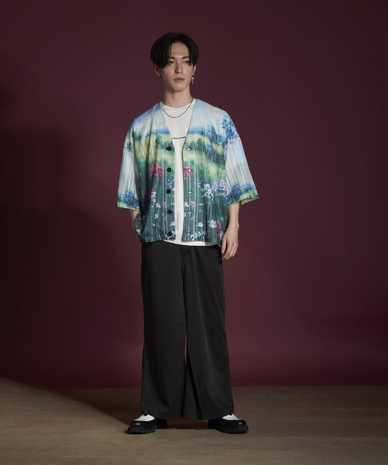 All-over pattern sheer knit CD