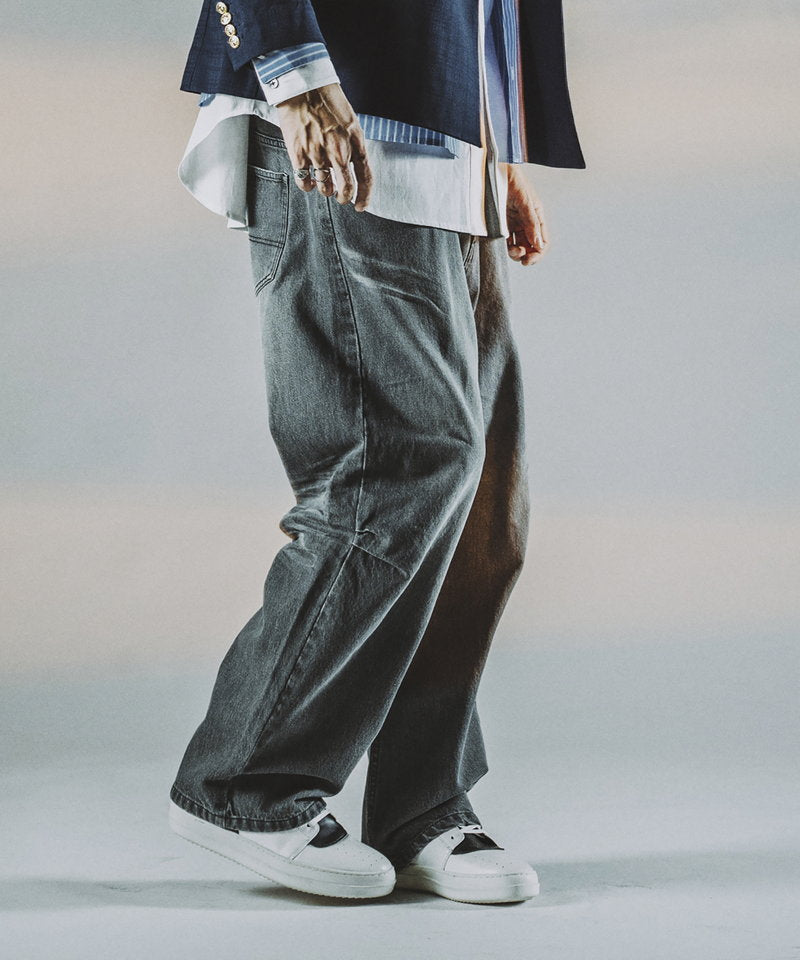 USED ​​high waist denim wide pants