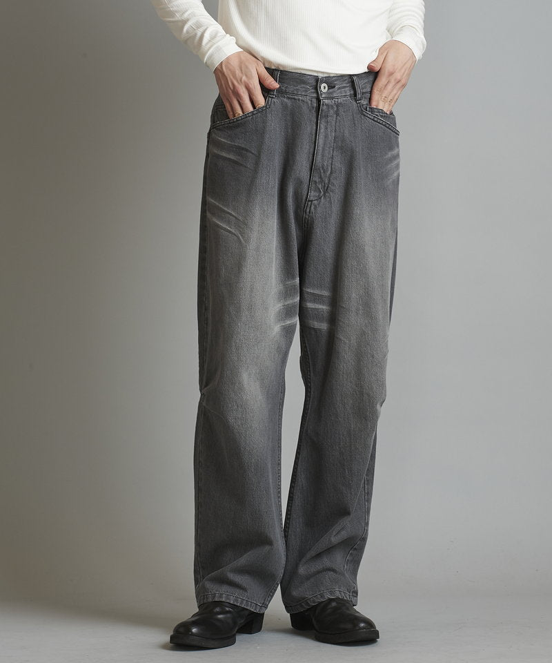 USED ​​high waist denim wide pants