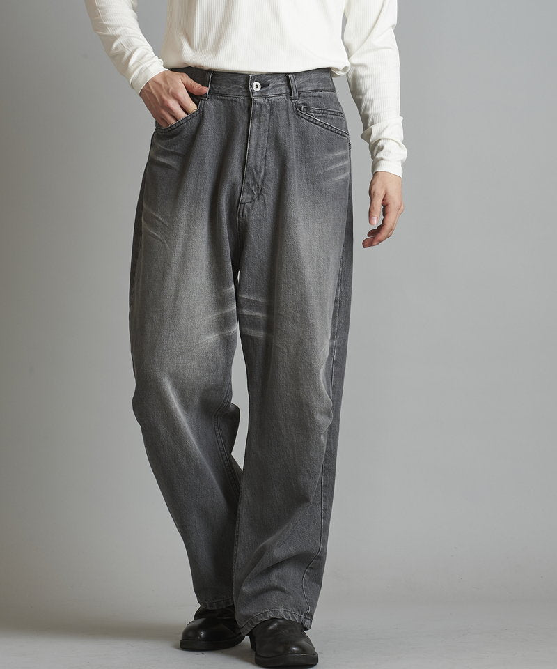 USED ​​high waist denim wide pants