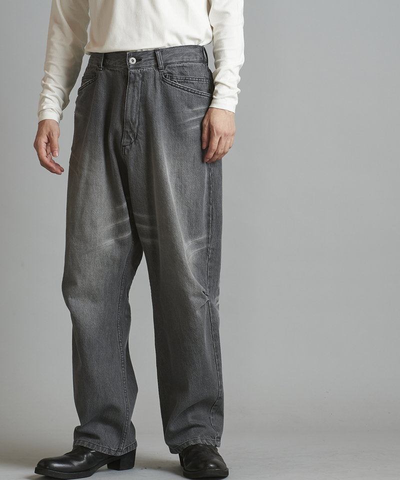 USED ​​high waist denim wide pants