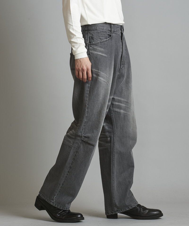 USED ​​high waist denim wide pants