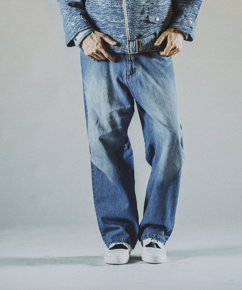 USED ​​high waist denim wide pants