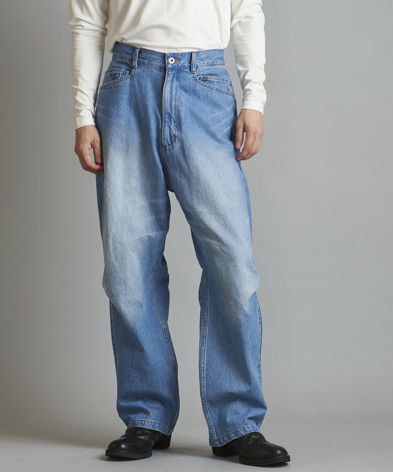 USED ​​high waist denim wide pants