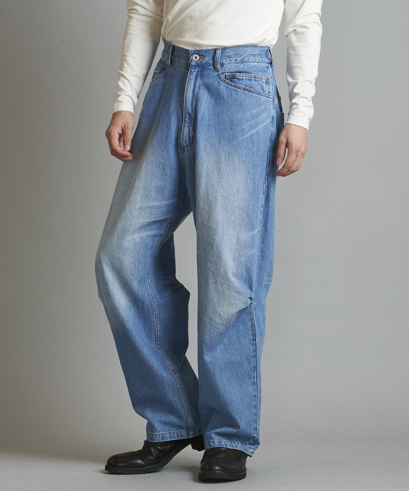 USED ​​high waist denim wide pants