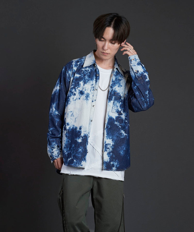 Random seam cut off C/N long sleeve T-shirt