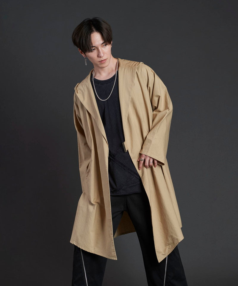 Random seam cut off C/N long sleeve T-shirt