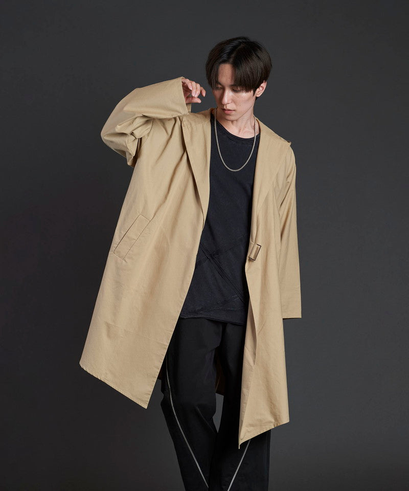 Random seam cut off C/N long sleeve T-shirt