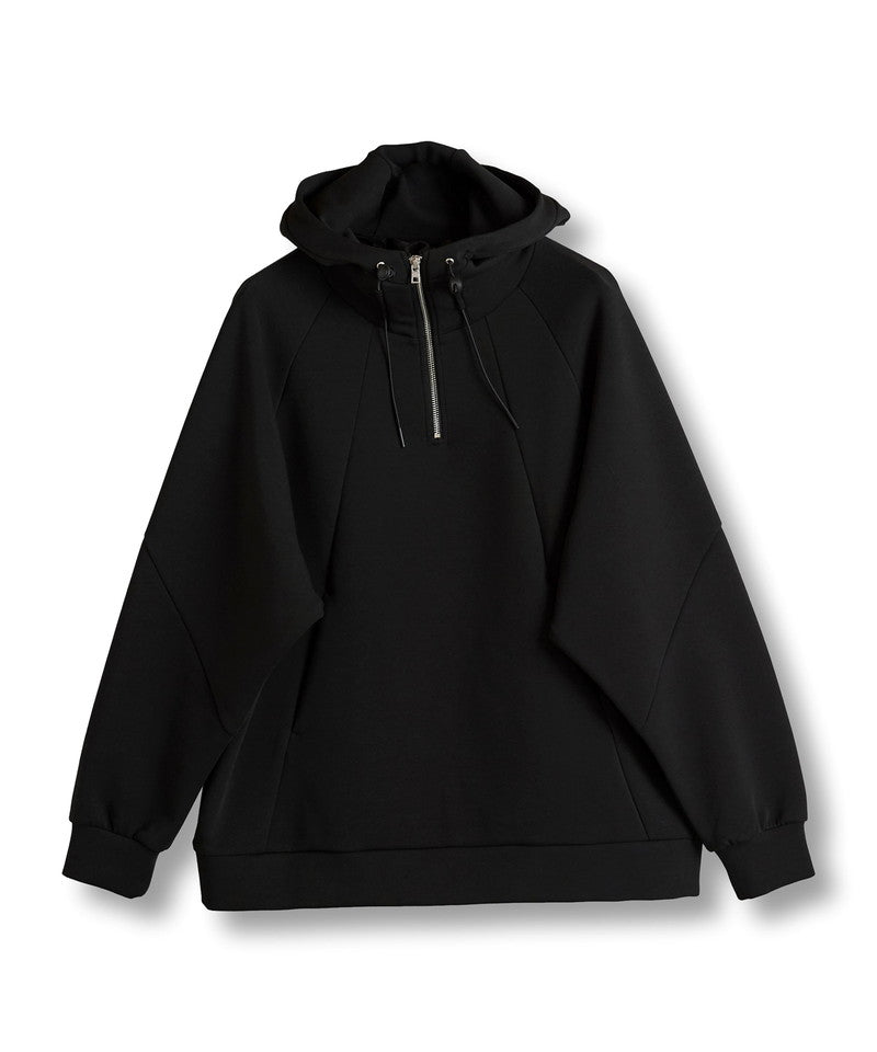 Volume neck half zip parka