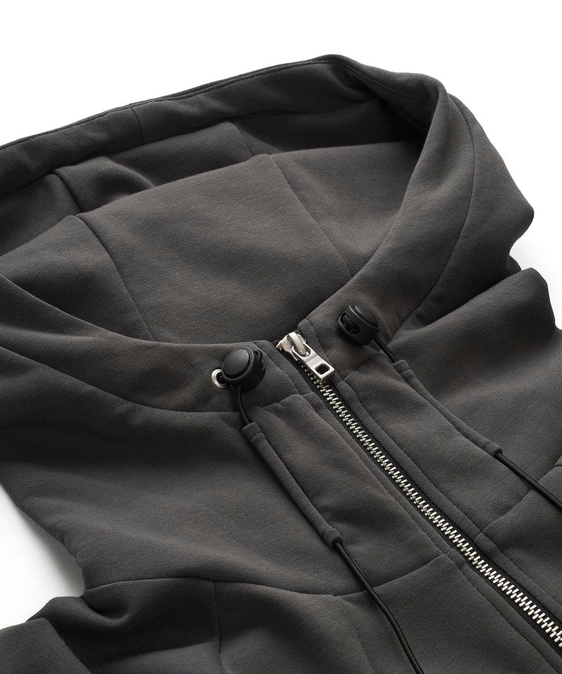 Volume neck half zip parka