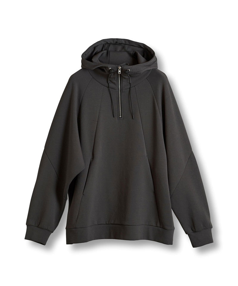 Volume neck half zip parka