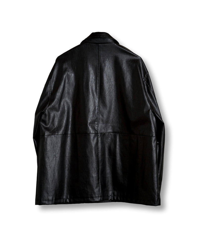 Synthetic leather BIG car coat