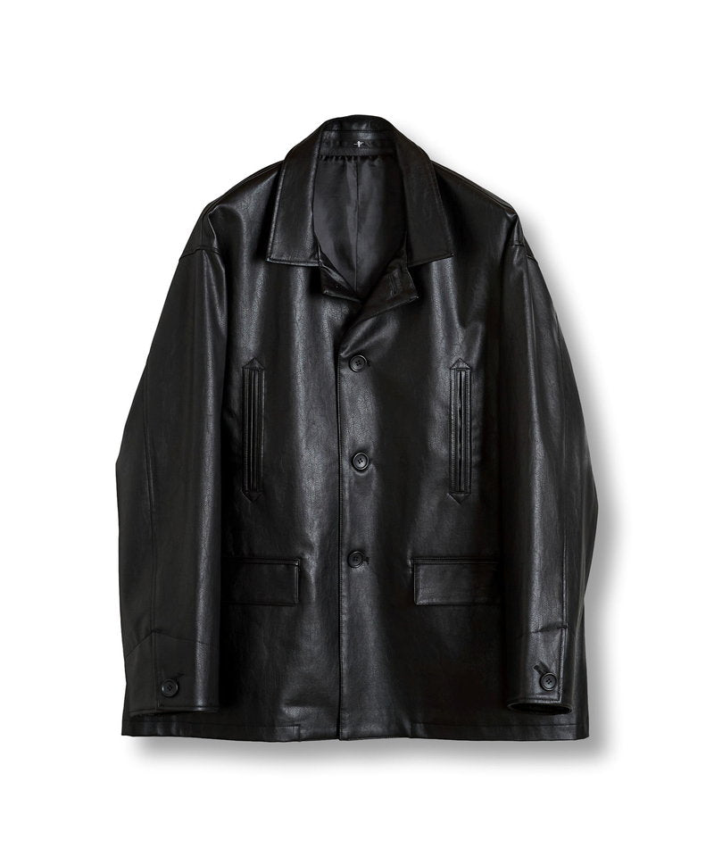 Synthetic leather BIG car coat