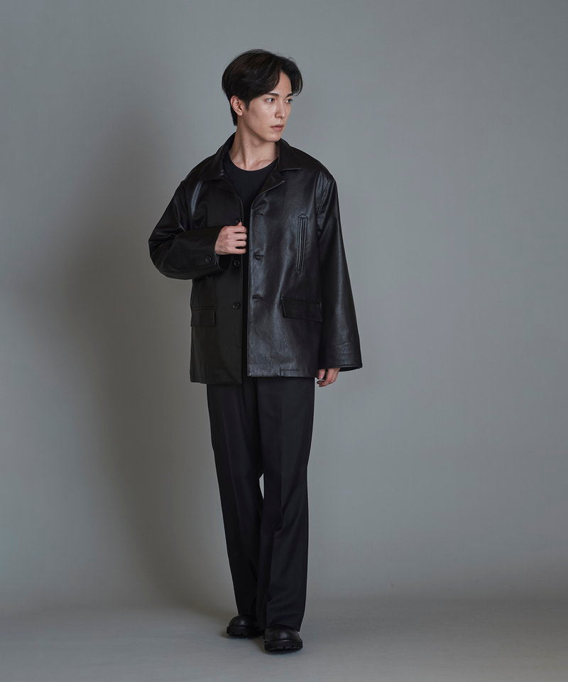 Synthetic leather BIG car coat