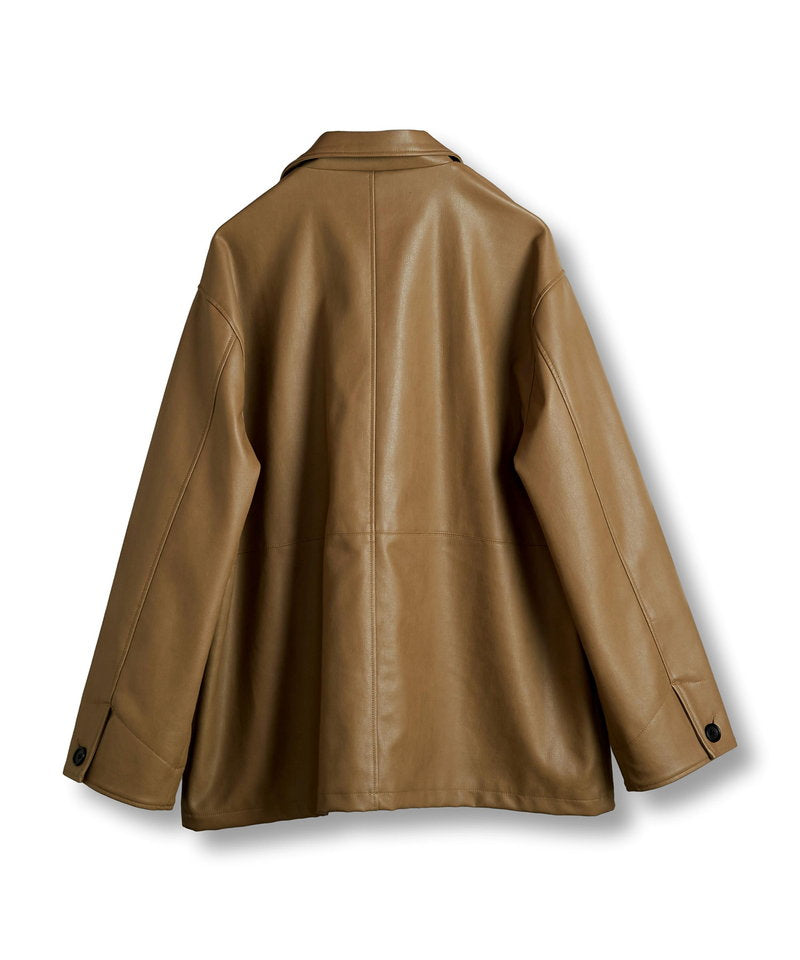 Synthetic leather BIG car coat