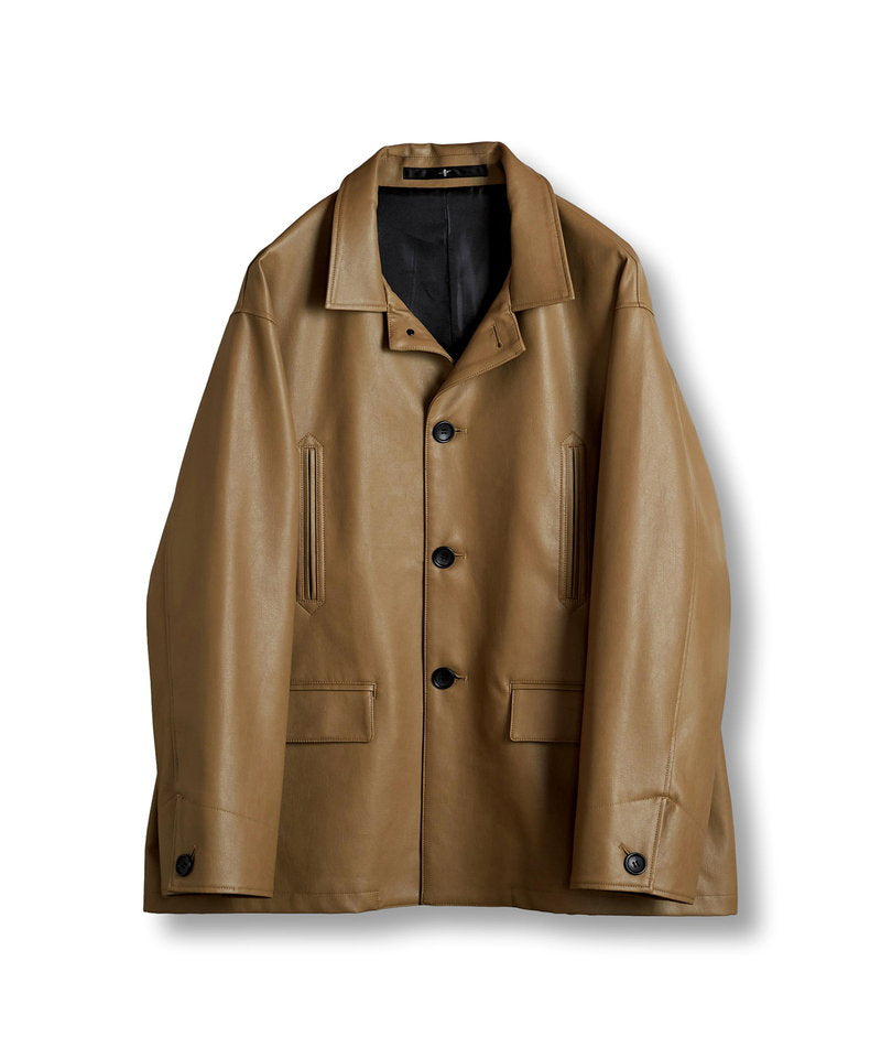 Synthetic leather BIG car coat