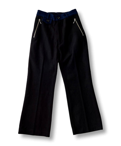 Wide leg zip trousers