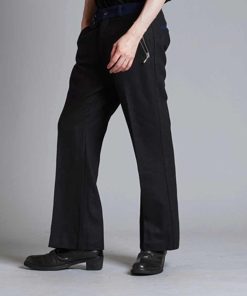 Wide leg zip trousers