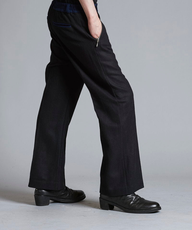 Wide leg zip trousers