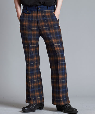 Wide leg zip trousers