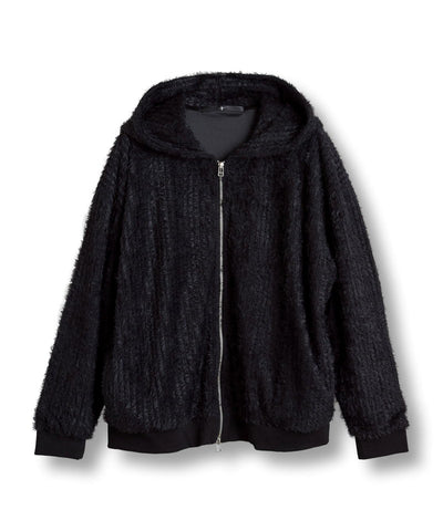 Faux fur stretch zip parka