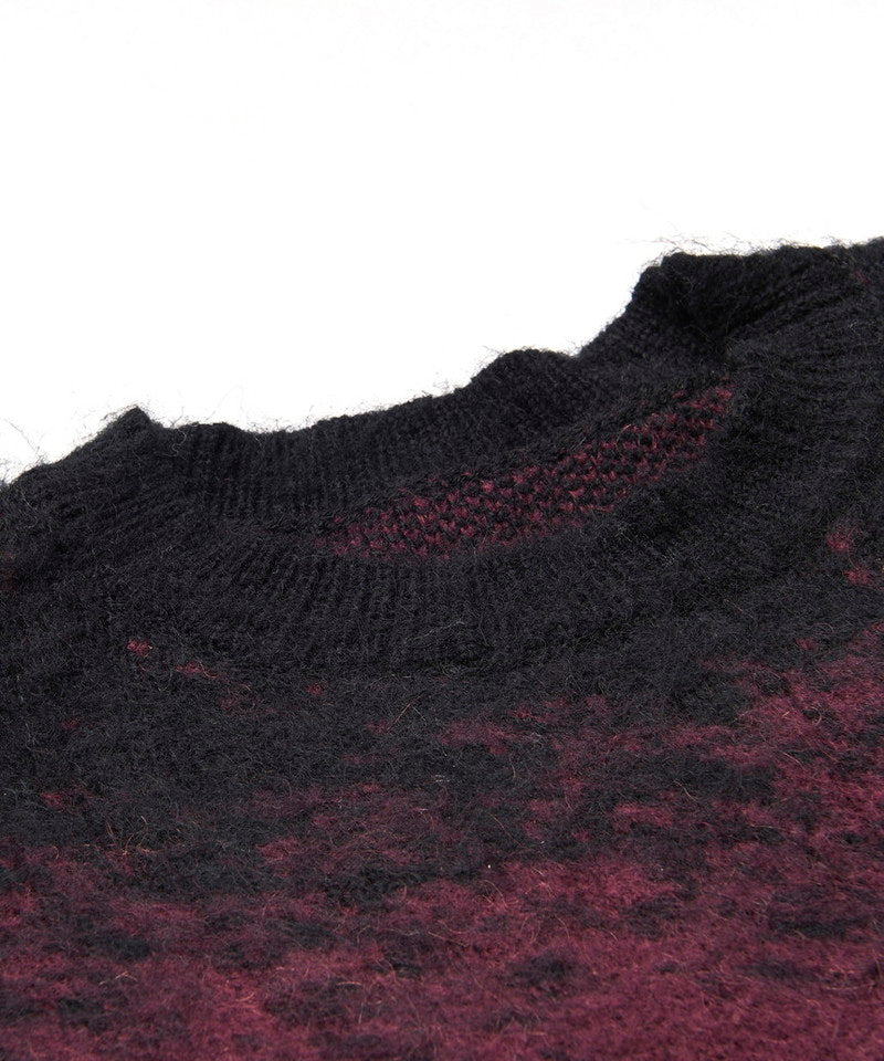 Gradient Mohair Touch Knit C/N-PO