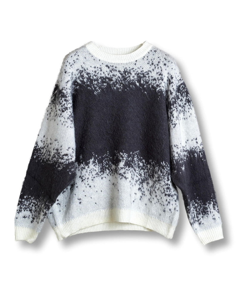 Gradient Mohair Touch Knit C/N-PO