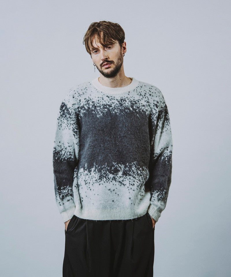 Gradient Mohair Touch Knit C/N-PO