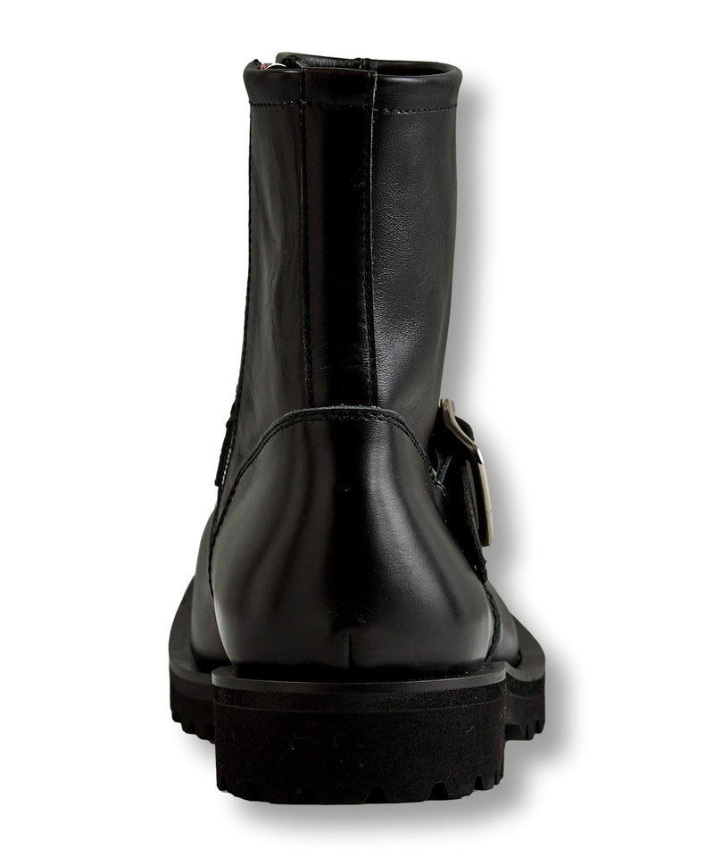 Side zip short engineer boots