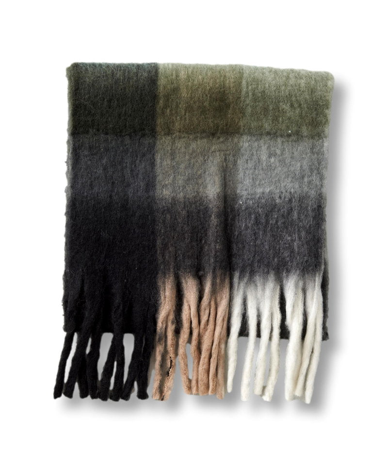 Multi-colored mohair touch stole