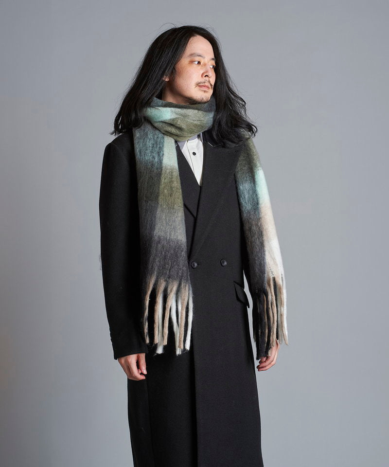 Multi-colored mohair touch stole