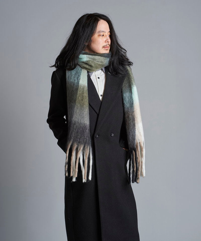 Multi-colored mohair touch stole