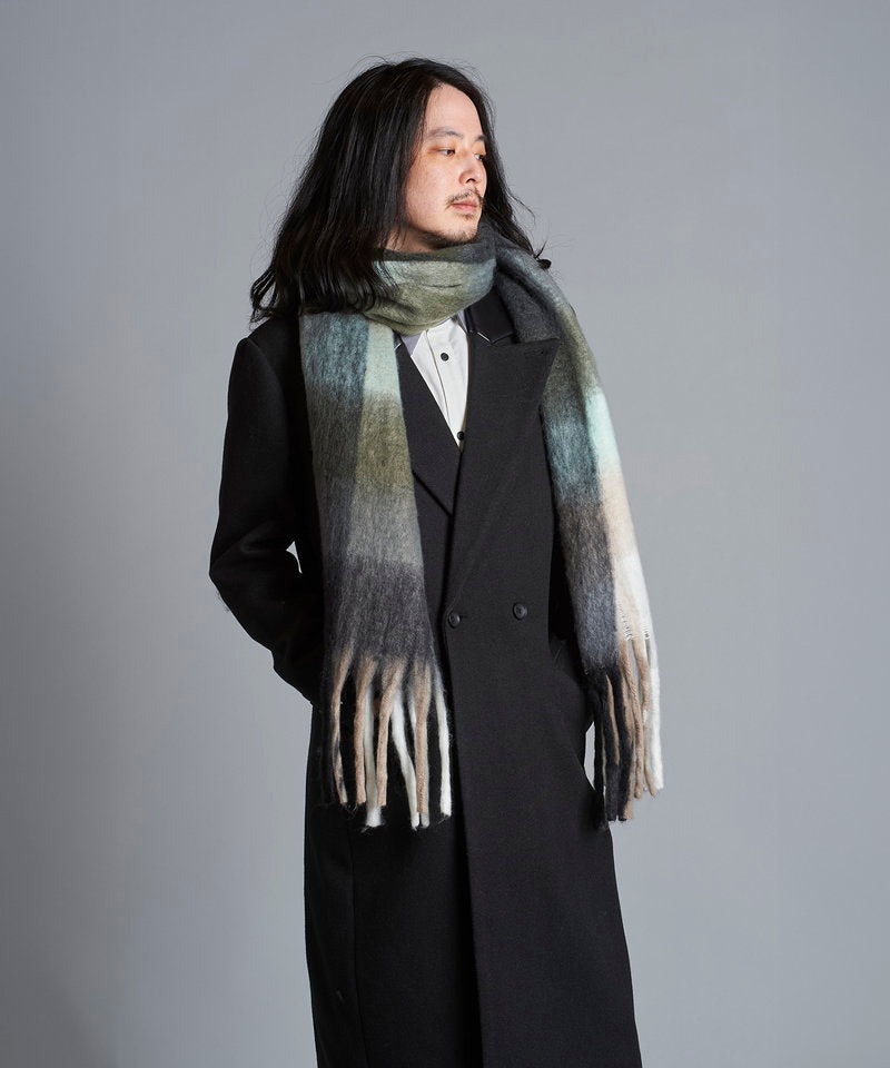 Multi-colored mohair touch stole