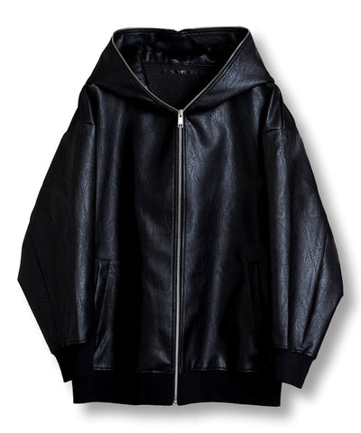 Synthetic Leather Hooded BLZ