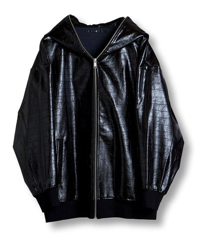 Synthetic Leather Hooded BLZ