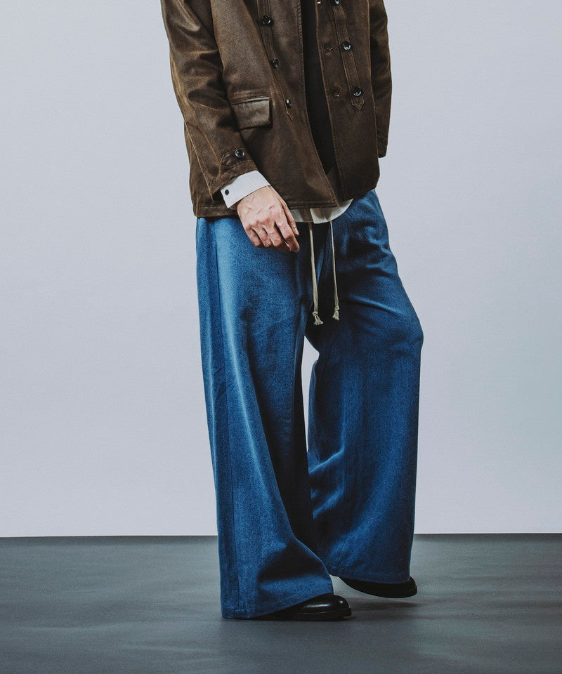 Denim wide flare pants