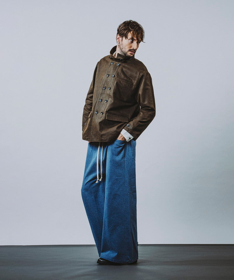 Denim wide flare pants